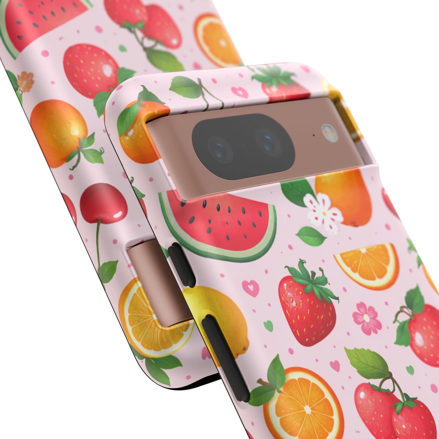 Fruit Phone Case – Tough Shockproof, Strawberry Cherry Citrus Summer Design for Iphone, Samsung Galaxy and Pixel