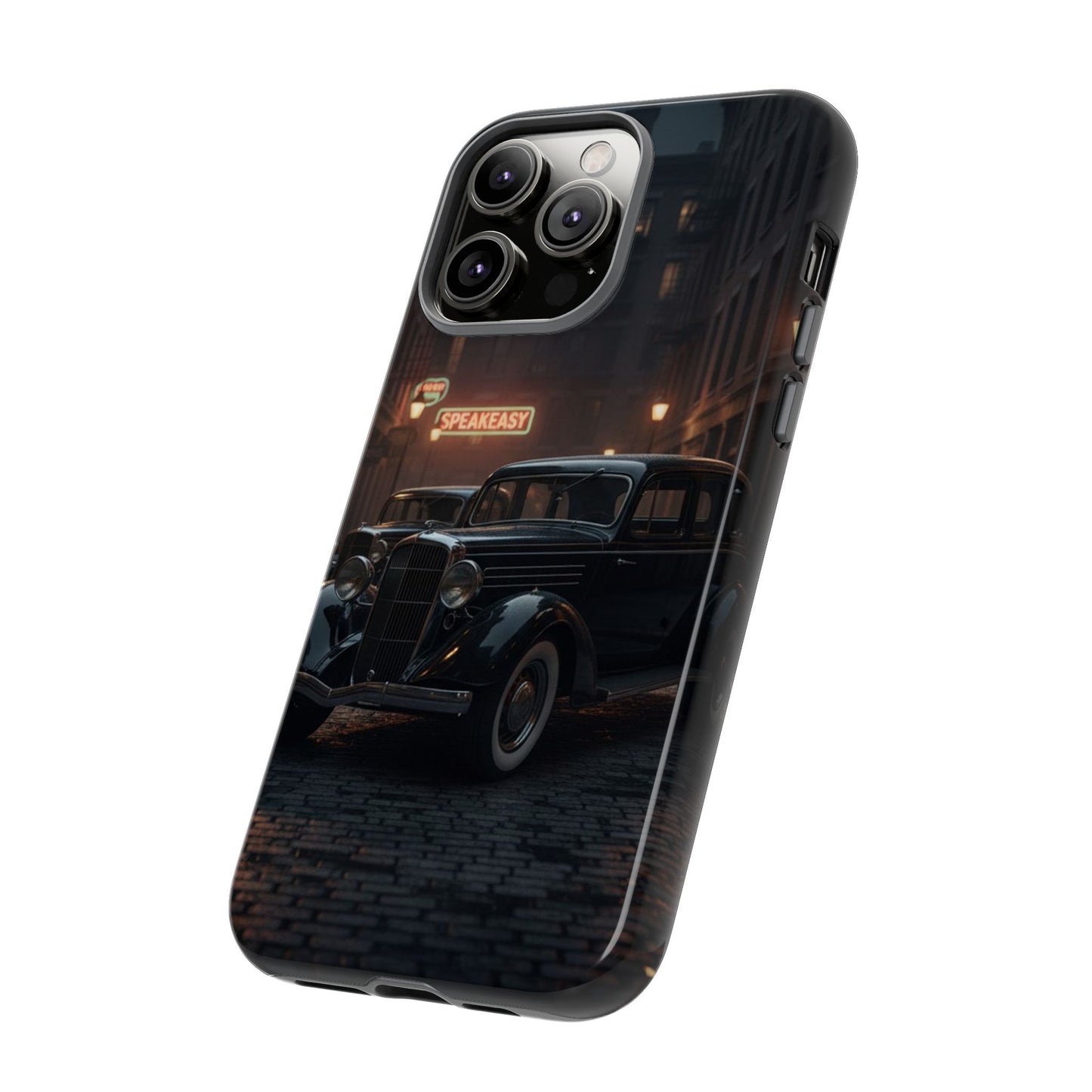 Vintage Classic Car Phone Case | Retro Noir Aesthetic | 1930s Street Scene Tough Case for iPhone & Samsung