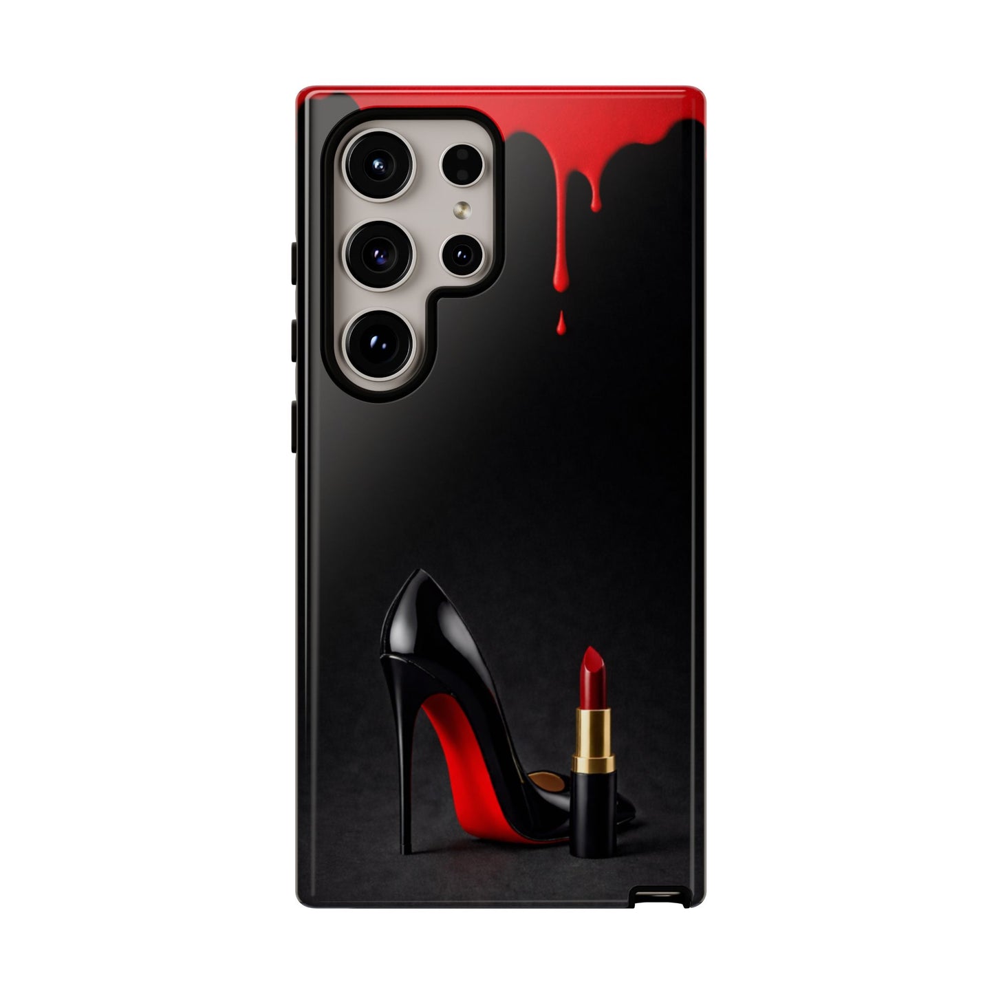Dark Feminine Red Drip Phone Case – Gothic Glam Tough Cover