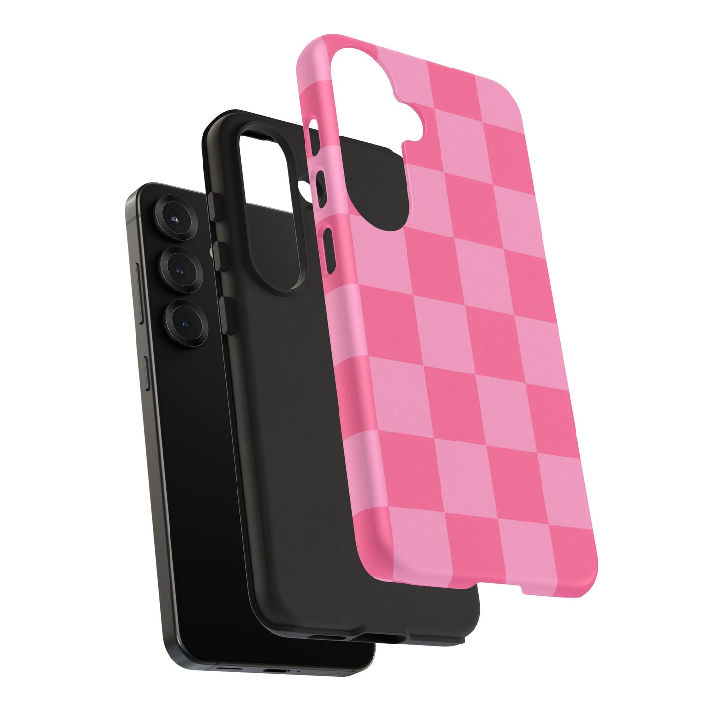 Pink Checkerboard Phone Case | Cute Aesthetic Checkered iPhone & Samsung Tough Case