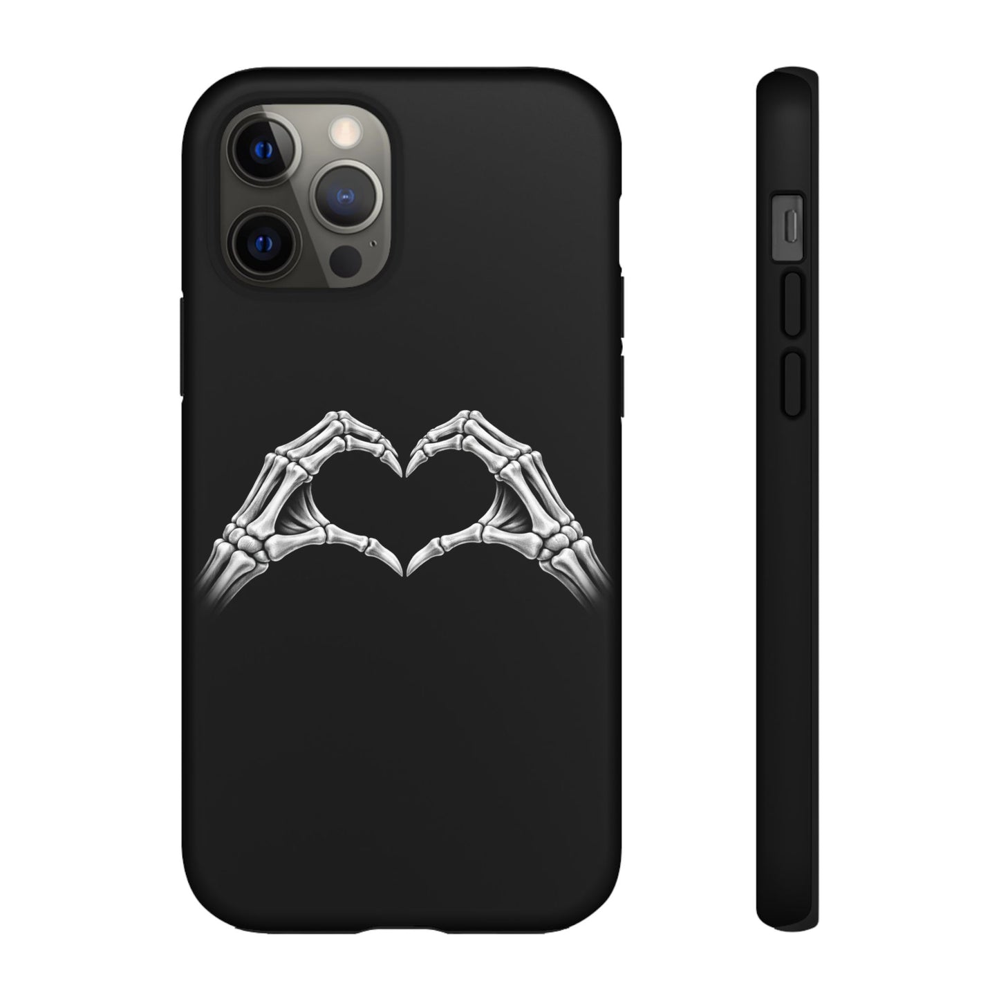 Skeleton Hands Heart Phone Case | Gothic Black Protective Cover