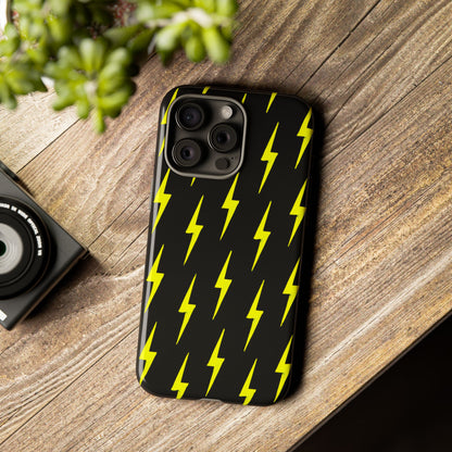 Yellow Lightning Bolt Tough Phone Case | Bold Electric Pattern Case for Iphone, Samsung Galaxy and Pixel
