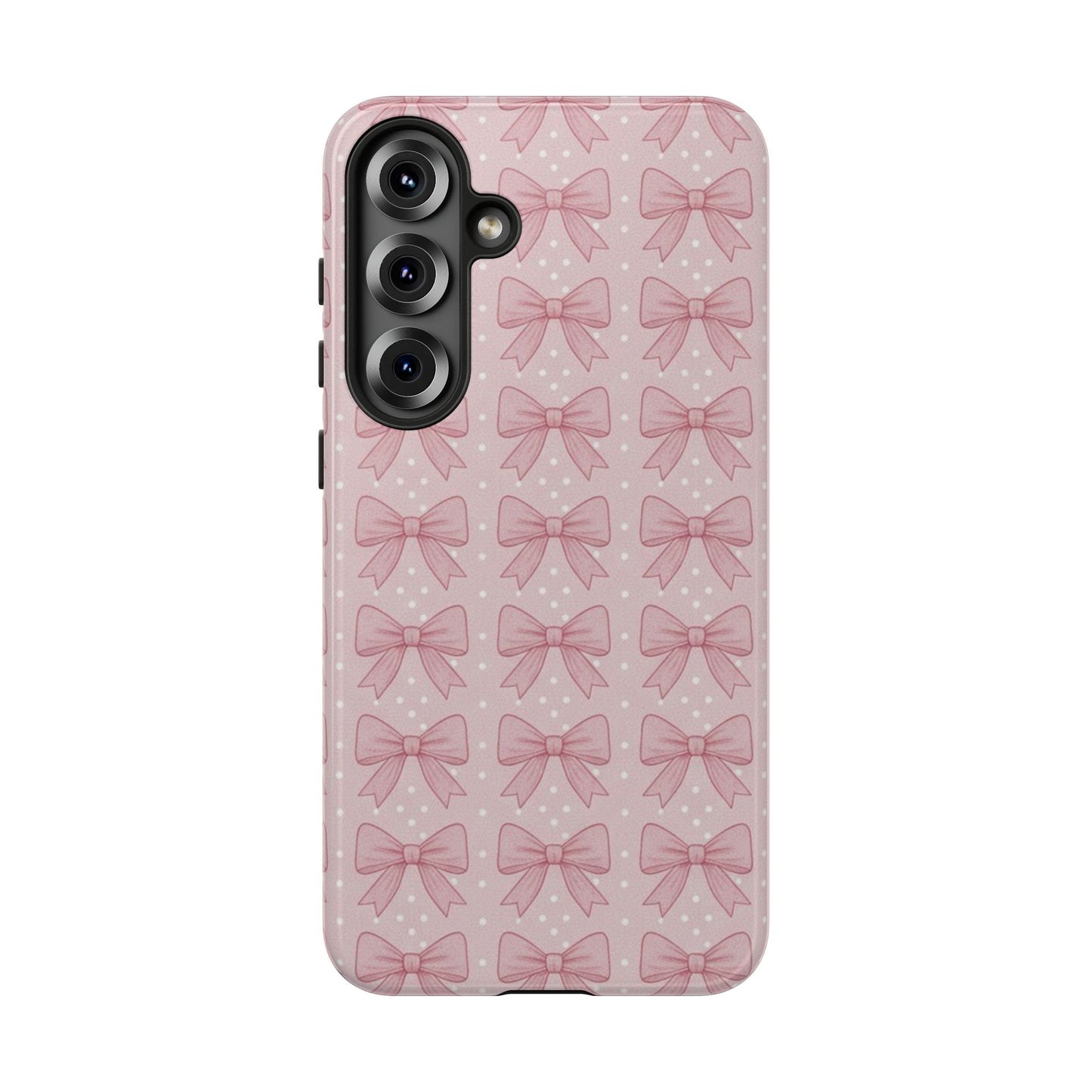 Pink Bow Pattern Phone Case – Soft Coquette Aesthetic Tough Case
