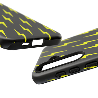 Yellow Lightning Bolt Tough Phone Case | Bold Electric Pattern Case for Iphone, Samsung Galaxy and Pixel