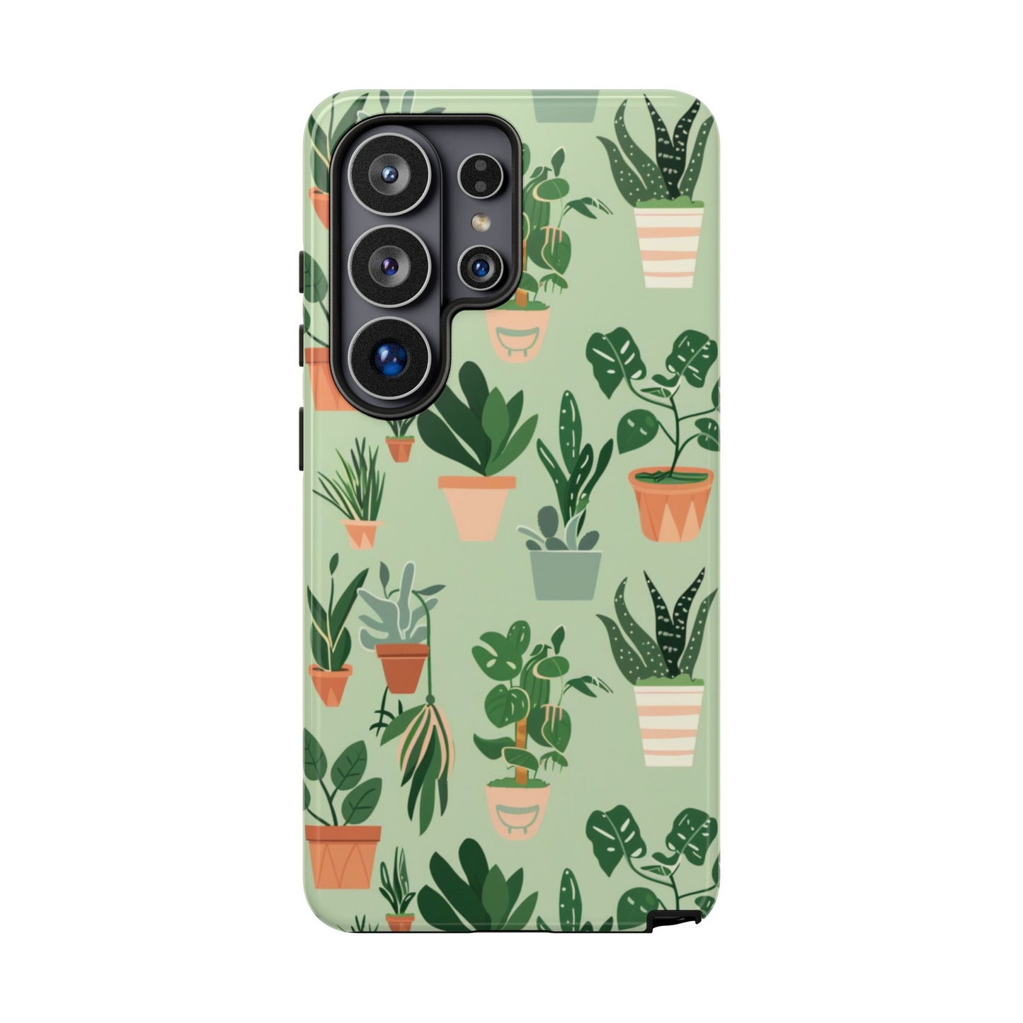 Plant Lover Phone Case | Cute Potted Plants Pattern | Botanical Aesthetic Tough Case