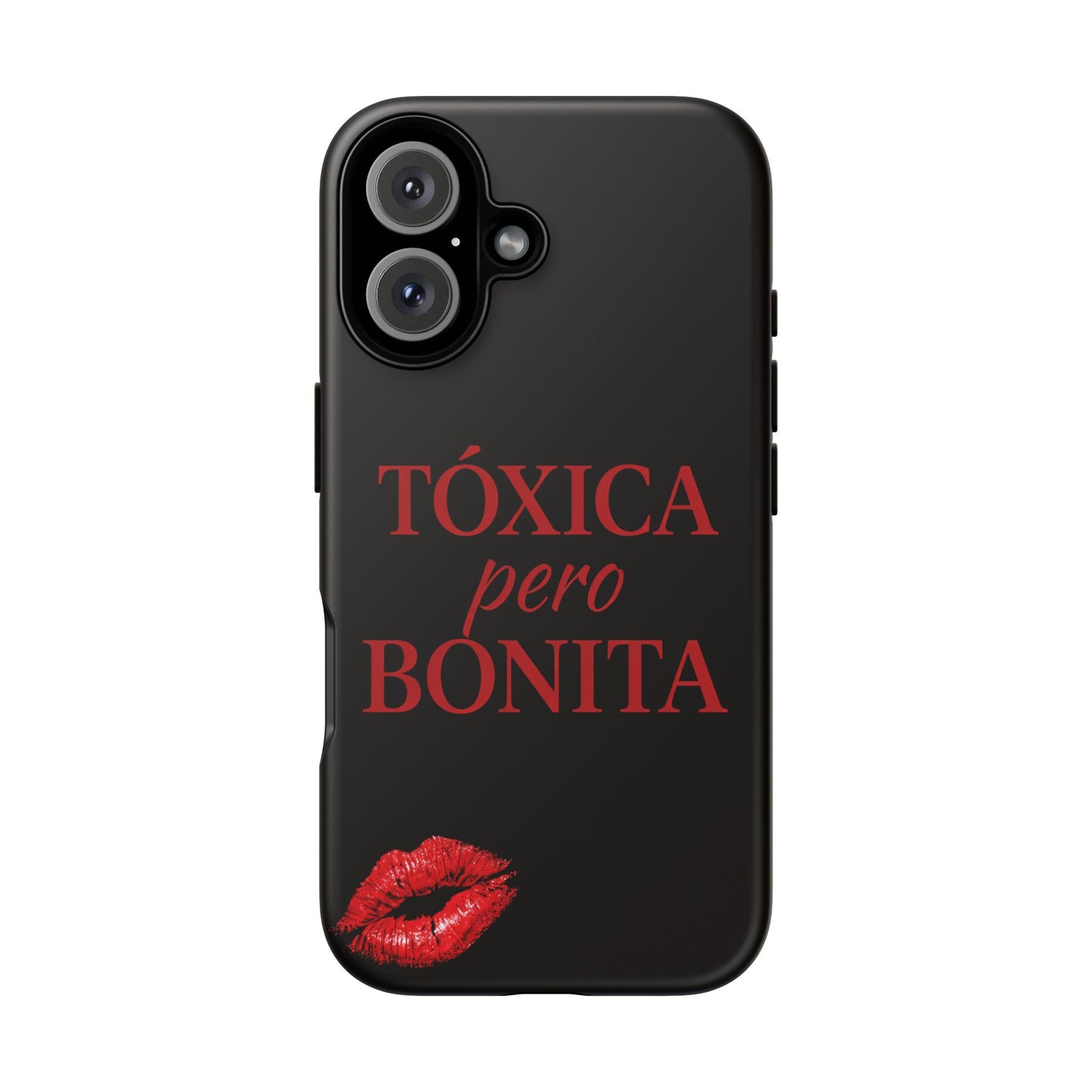 Toxica Pero Bonita Phone Case, Latina Quote Case, Red Lips Aesthetic, Spanish Saying Case, Trendy Tough Cover