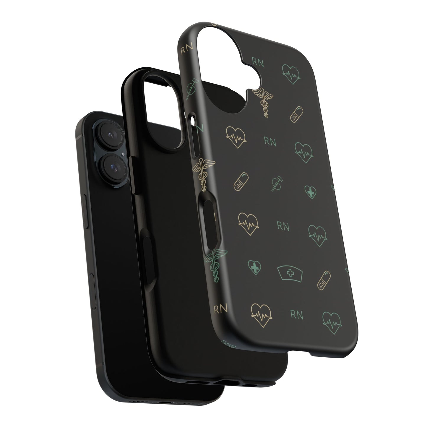 RN Nurse Phone Case – Minimal Medical Icon Pattern Healthcare Worker Tough Case