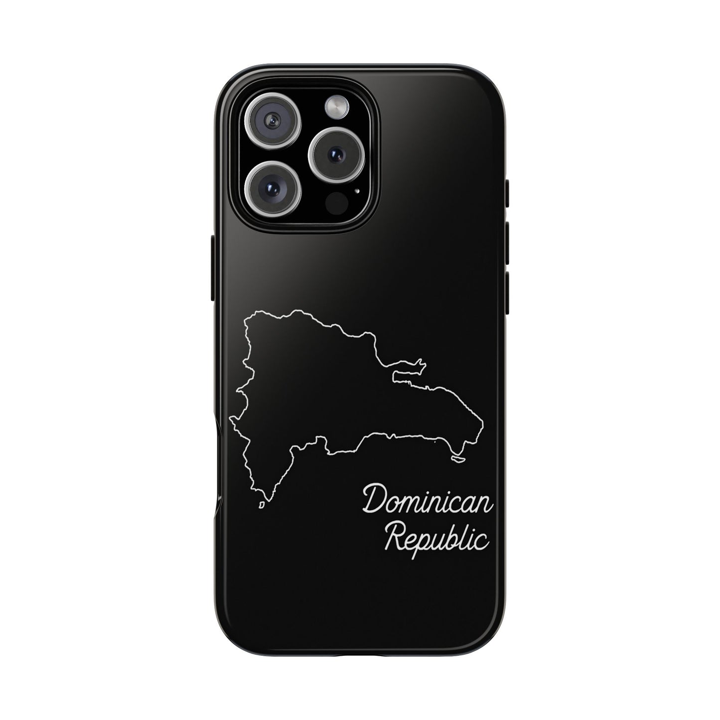 Dominican Republic Outline Phone Case – Minimal Country Map Tough Case (iPhone, Samsung, Pixel)