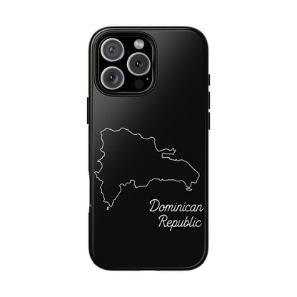 Dominican Republic Outline Phone Case – Minimal Country Map Tough Case (iPhone, Samsung, Pixel)