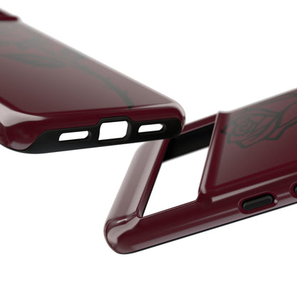 Black Rose Burgundy iPhone Case | Dark Aesthetic Shockproof Protective Cover