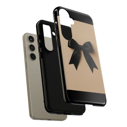 Black Bow Phone Case | Elegant Coquette Bow Design | Chic Neutral Tough Case for iPhone & Samsung