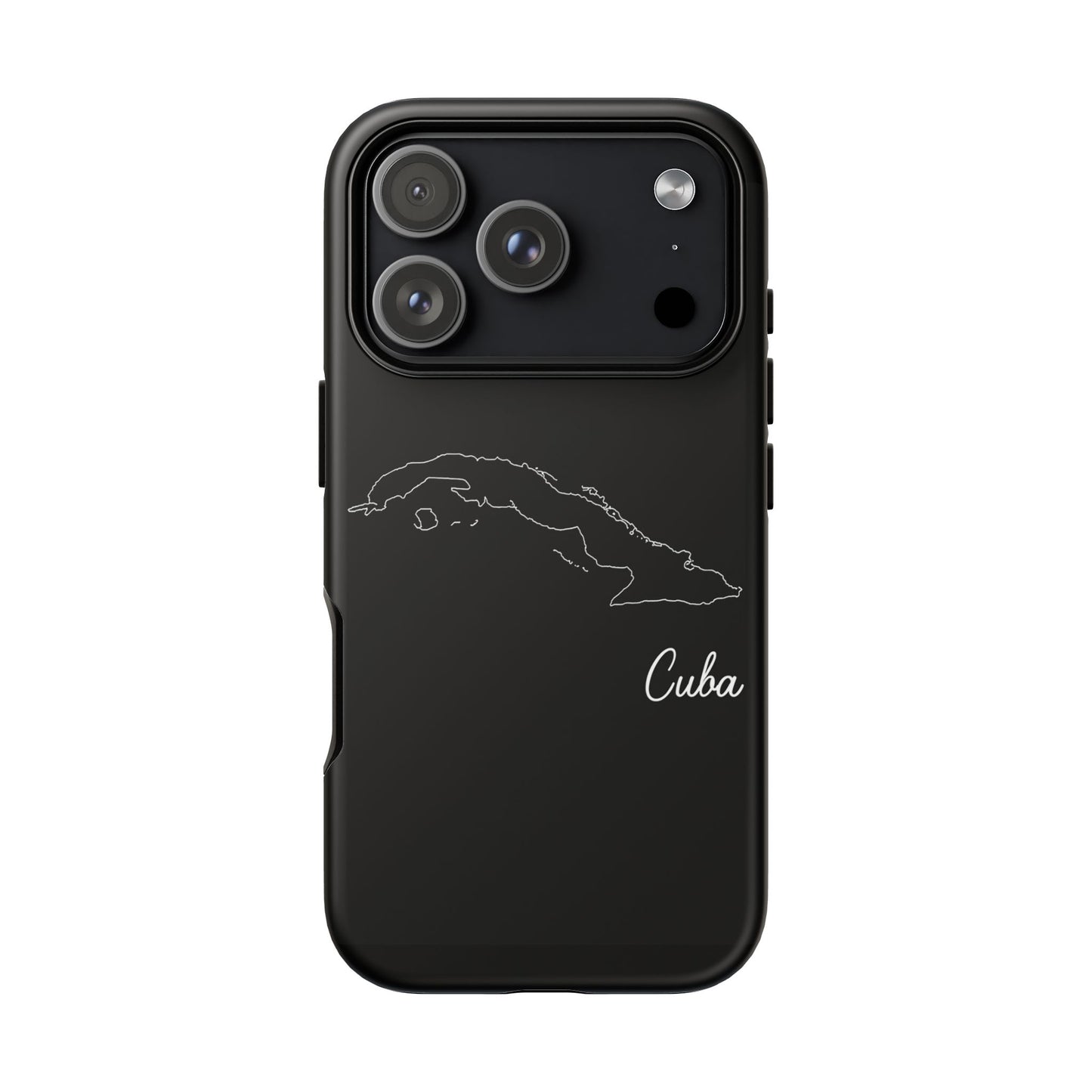 Cuba Outline Phone Case – Minimal Country Map Tough Case (iPhone, Samsung, Pixel)