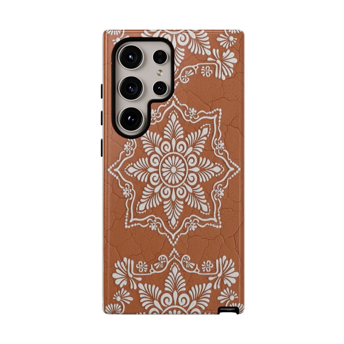 Talavera Terracotta Phone Case | Mexican Floral Pattern iPhone & Samsung Tough Case | Boho Clay Aesthetic Cover