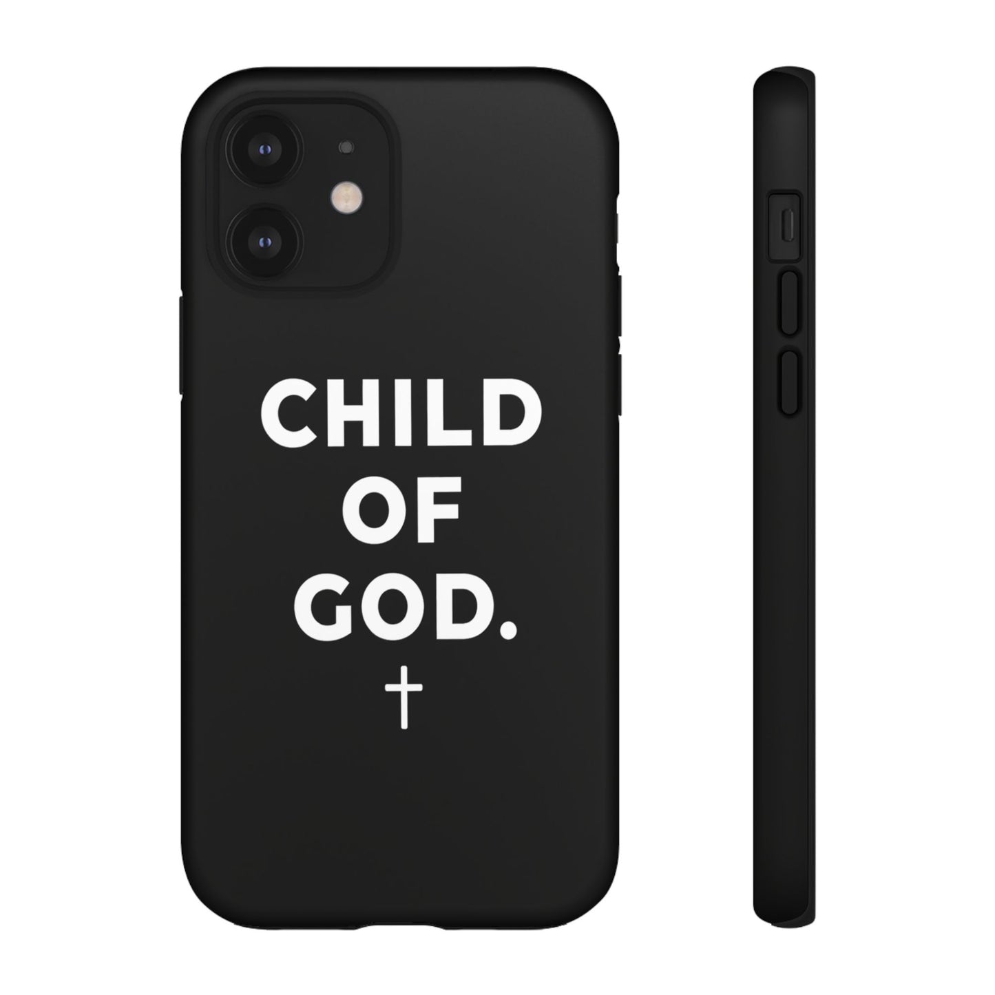 Child of God Phone Case Christian Black Aesthetic Cross Tough Cover