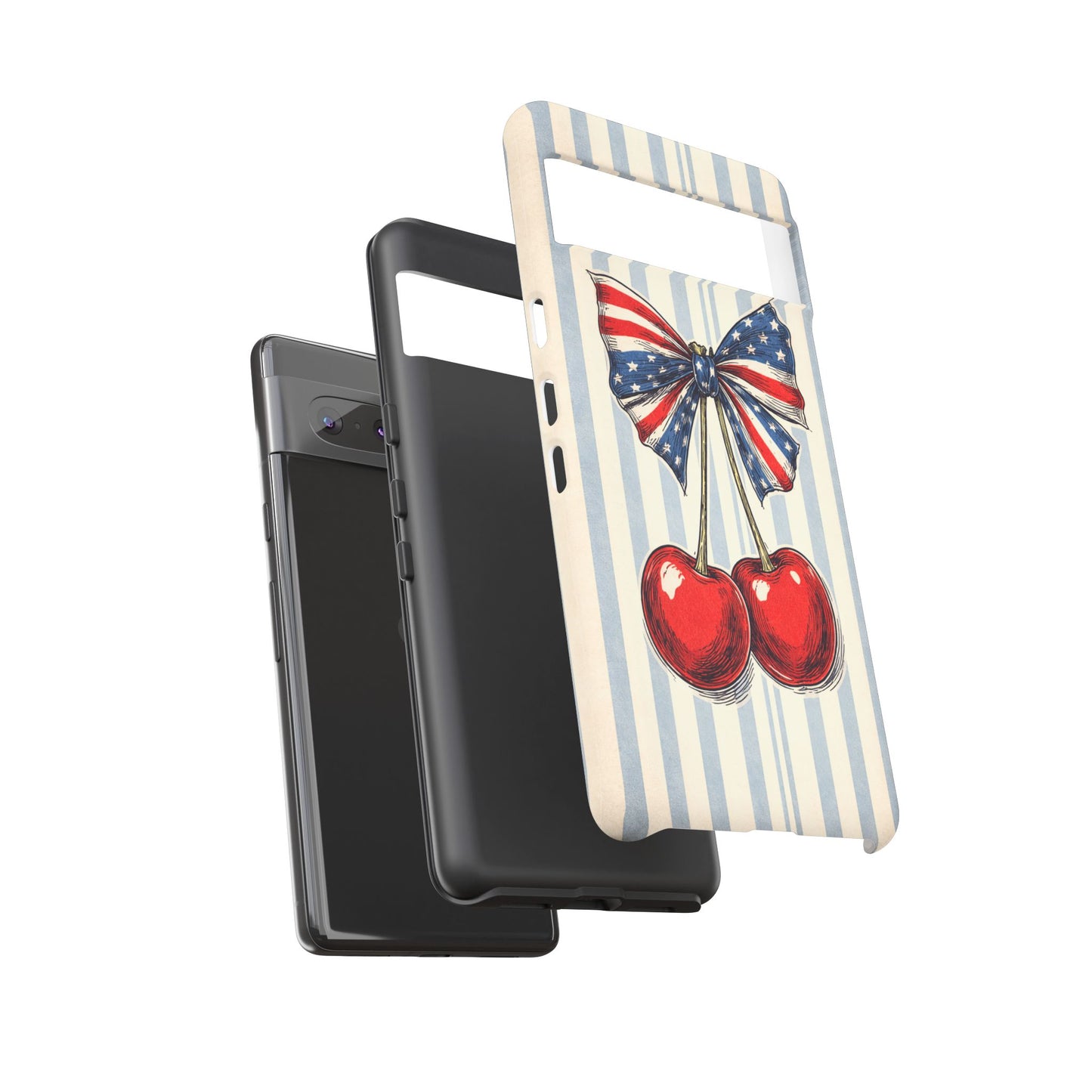 Patriotic Cherry Phone Case Americana Coquette Aesthetic iPhone Samsung