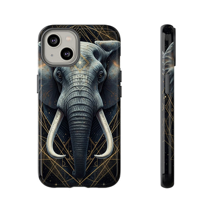 Elephant Mandala Phone Case – Black and Gold Spiritual Elephant Tough Protective Case