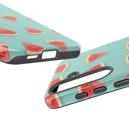 Watermelon Phone Case – Pastel Blue Summer Fruit Tough Case (iPhone, Samsung, Pixel)