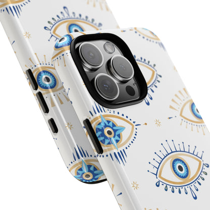 Blue Evil Eye Phone Case – Protective Slim Shockproof Cover for Iphone, Samsung Galaxy and Pixel