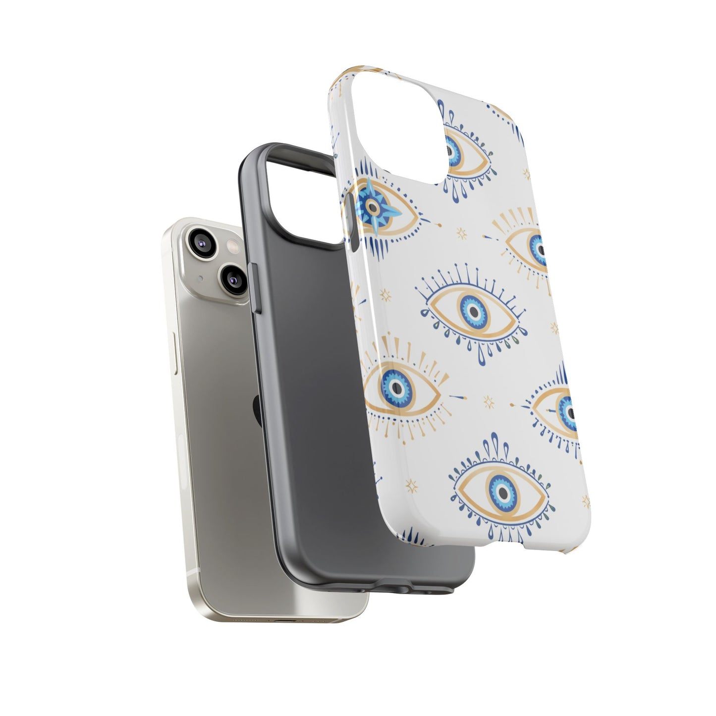 Blue Evil Eye Phone Case – Protective Slim Shockproof Cover for Iphone, Samsung Galaxy and Pixel