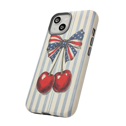 Patriotic Cherry Phone Case Americana Coquette Aesthetic iPhone Samsung