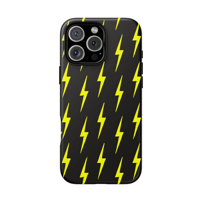 Yellow Lightning Bolt Tough Phone Case | Bold Electric Pattern Case for Iphone, Samsung Galaxy and Pixel