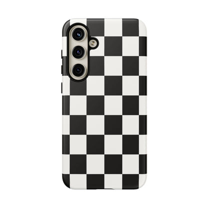 Black & White Checkerboard Phone Case – Classic Aesthetic Tough Protective Case for Iphone, Samsung Galaxy and Pixel