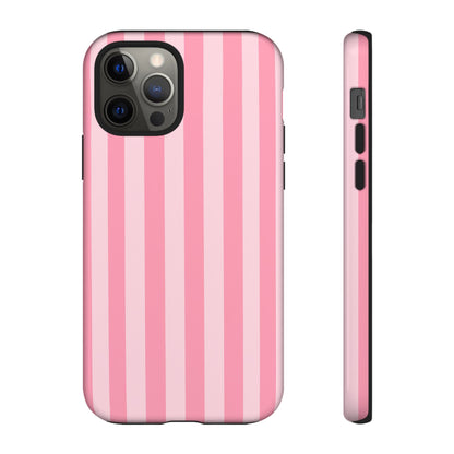 Pink Vertical Stripe Phone Case | Minimal Pastel Stripes Tough Case