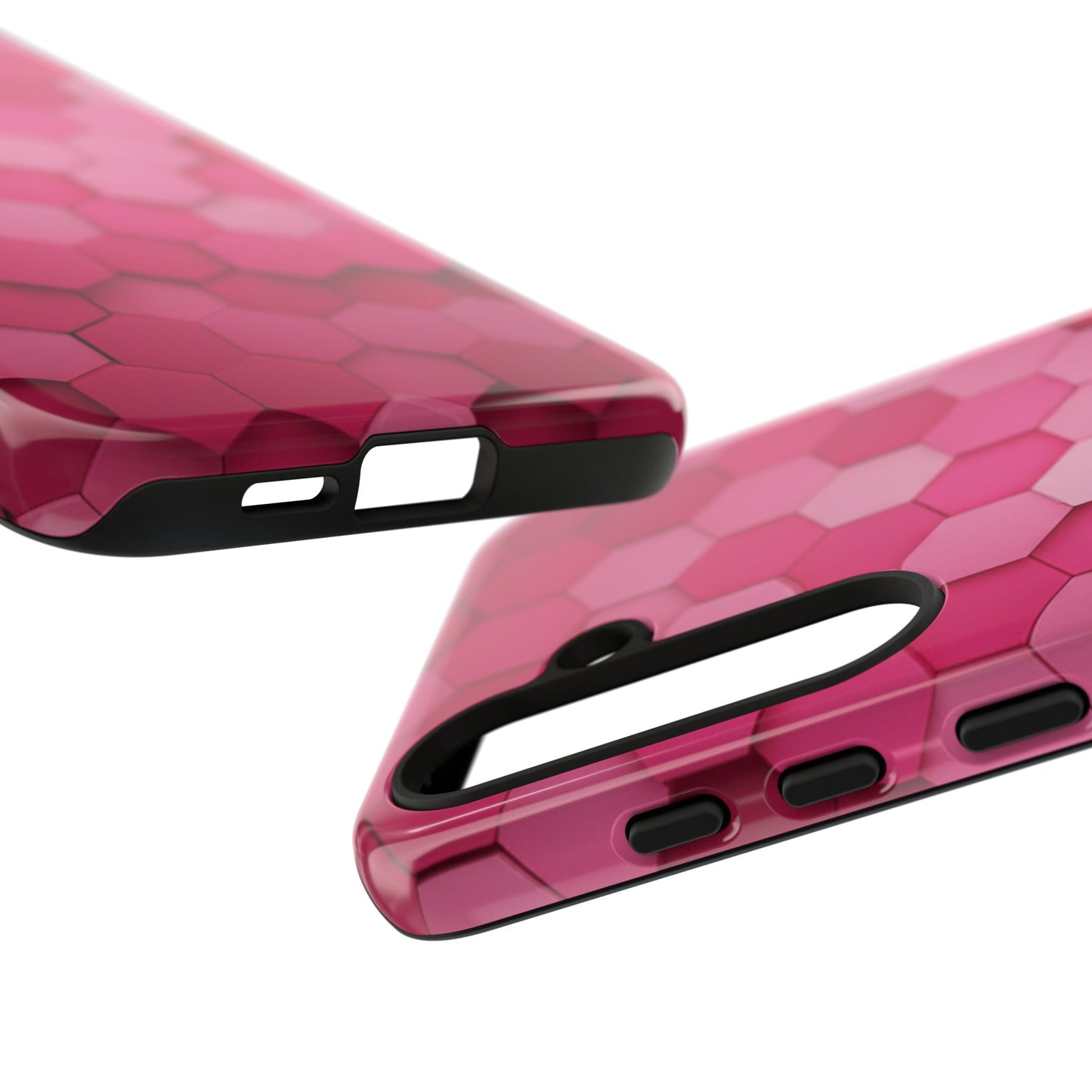 Hot Pink Hexagon Phone Case | Honeycomb Geometric Aesthetic | Cute Pink iPhone & Samsung Tough Protective Case