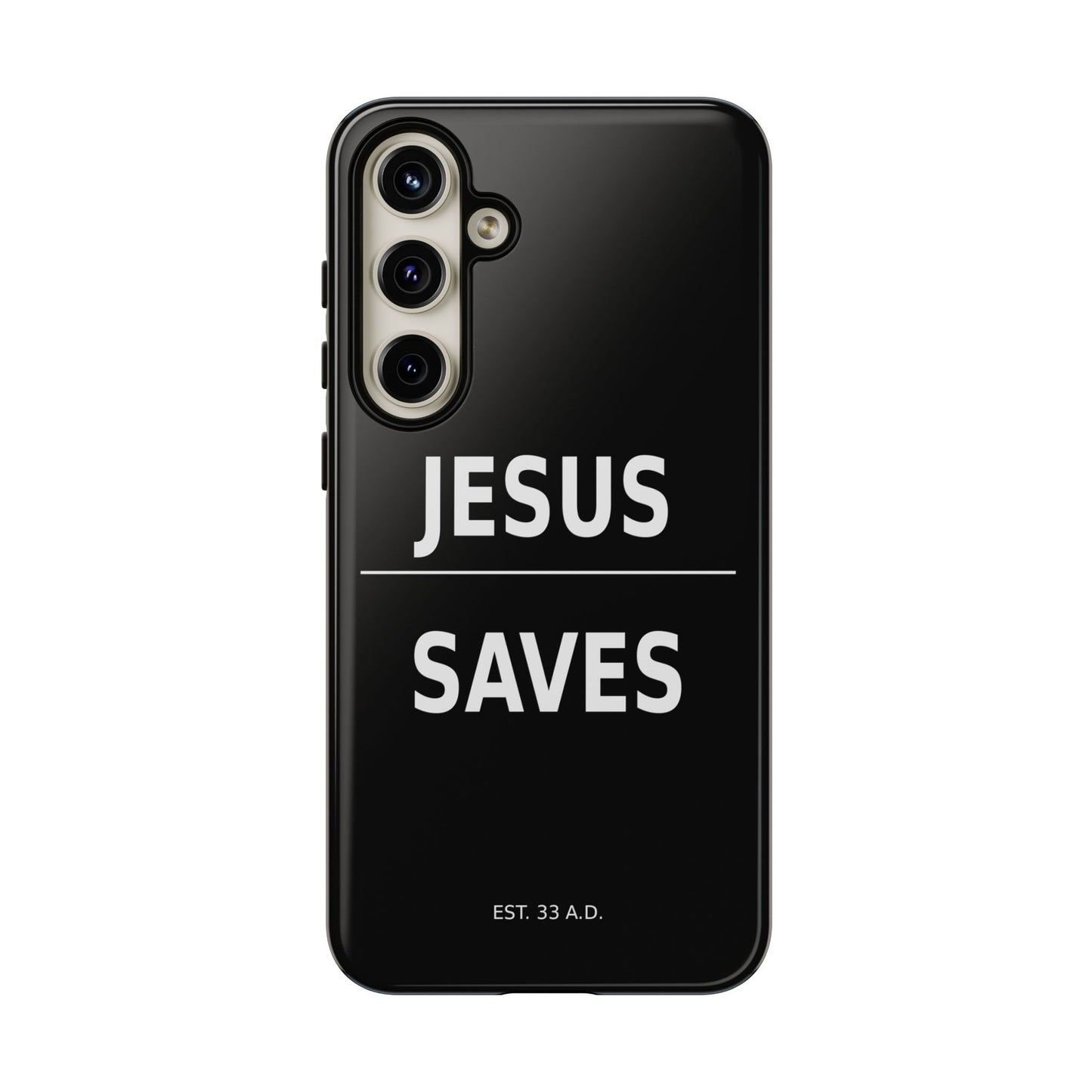 Jesus Saves Phone Case Christian Religious Minimalist Black Tough Cover