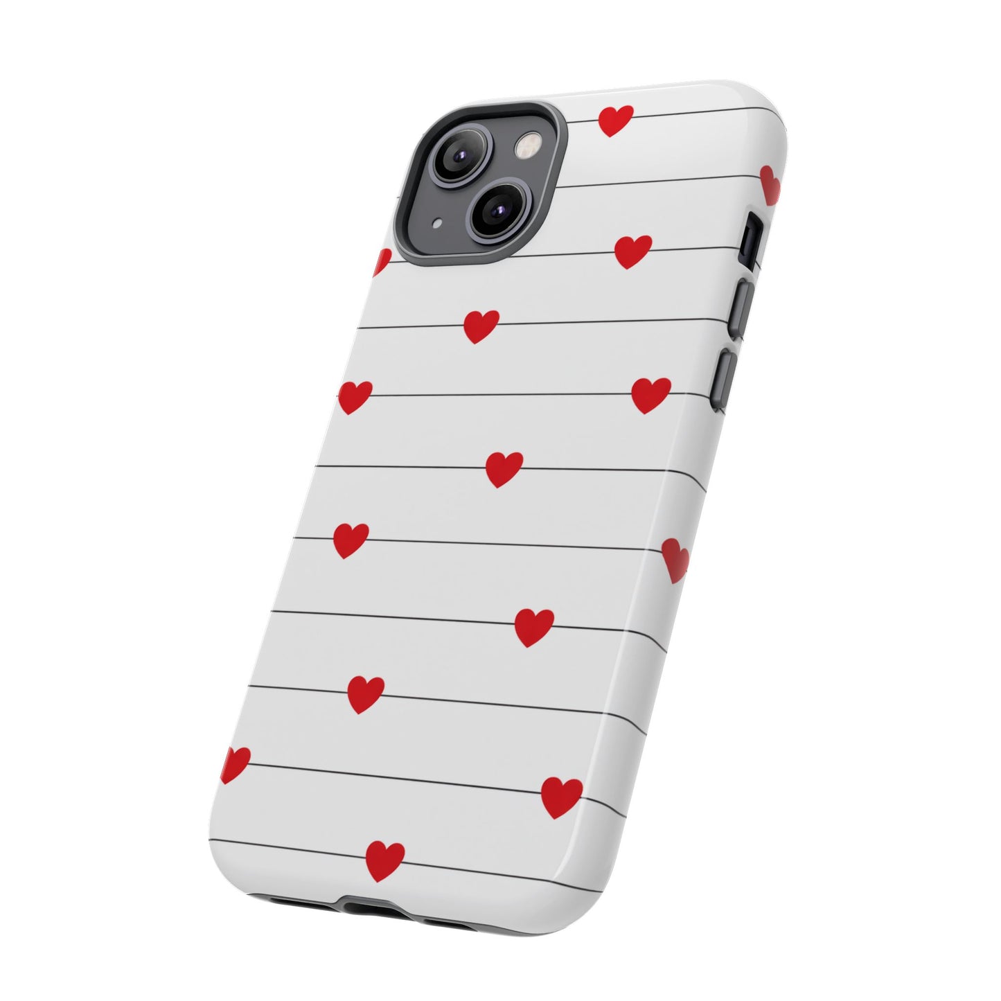 Red Heart Stripe iPhone Case | Tough Shockproof Love Aesthetic Cover