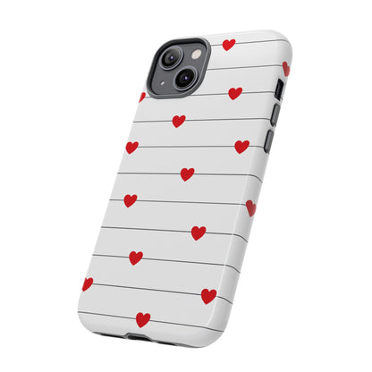 Red Heart Stripe iPhone Case | Tough Shockproof Love Aesthetic Cover