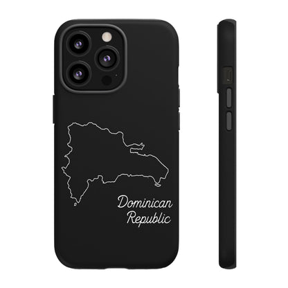Dominican Republic Outline Phone Case – Minimal Country Map Tough Case (iPhone, Samsung, Pixel)