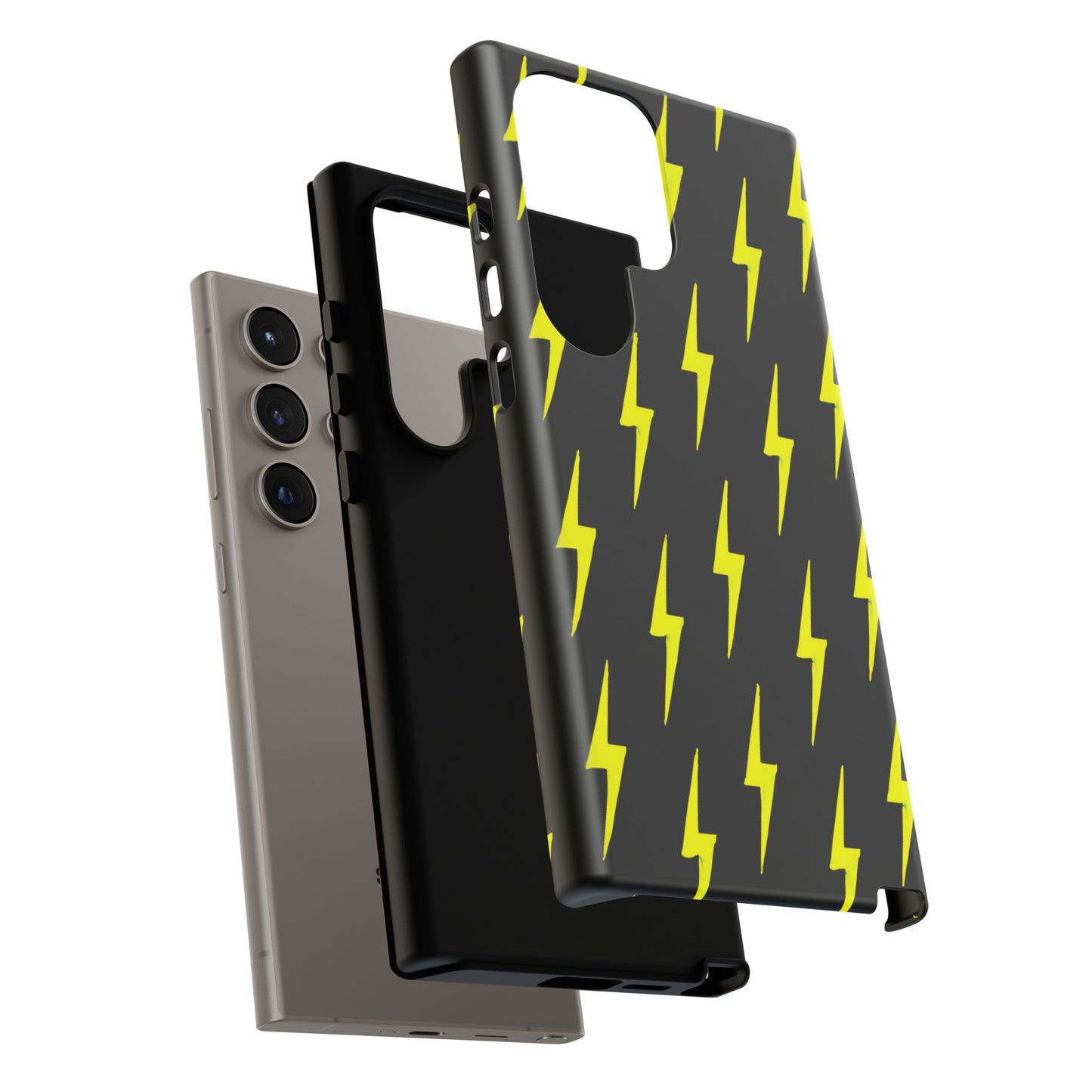 Yellow Lightning Bolt Tough Phone Case | Bold Electric Pattern Case for Iphone, Samsung Galaxy and Pixel
