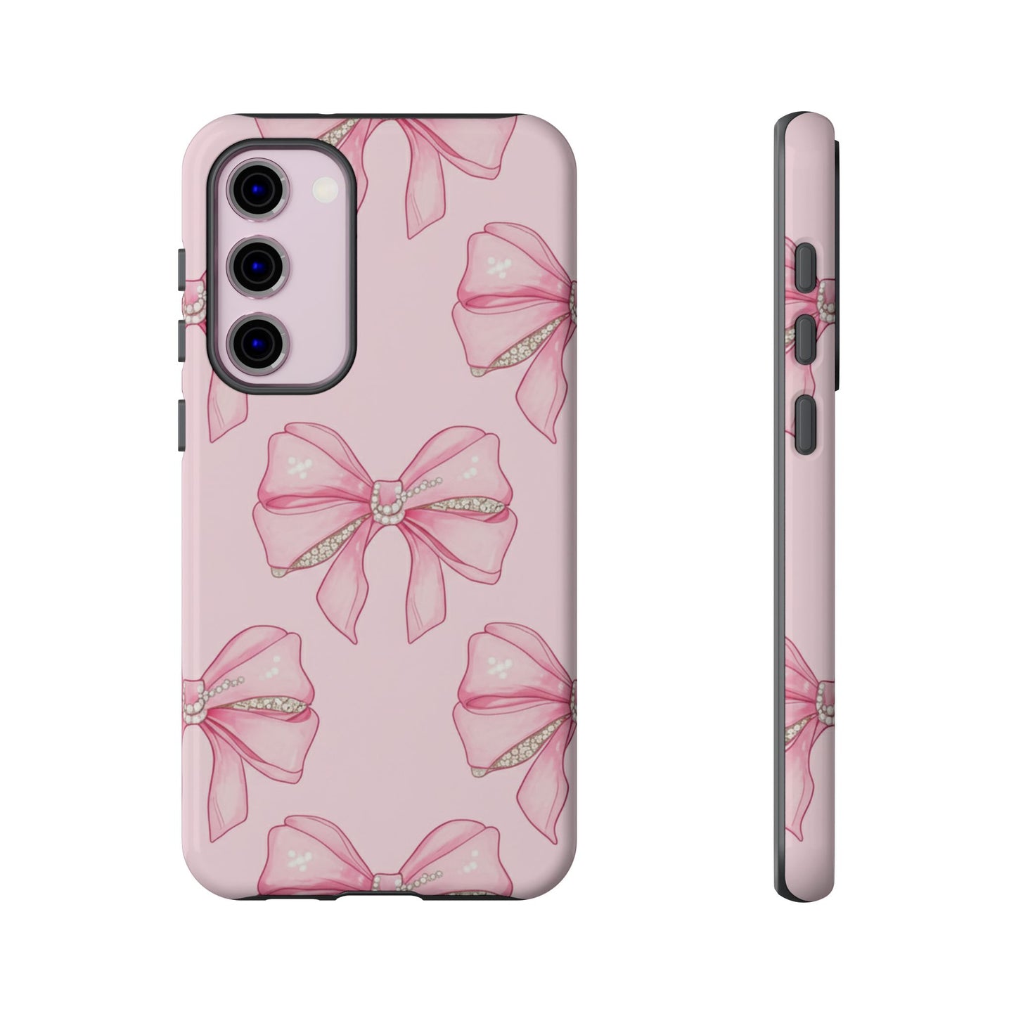 Pink Bow Pattern Phone Case | Coquette Aesthetic Tough Protective Case