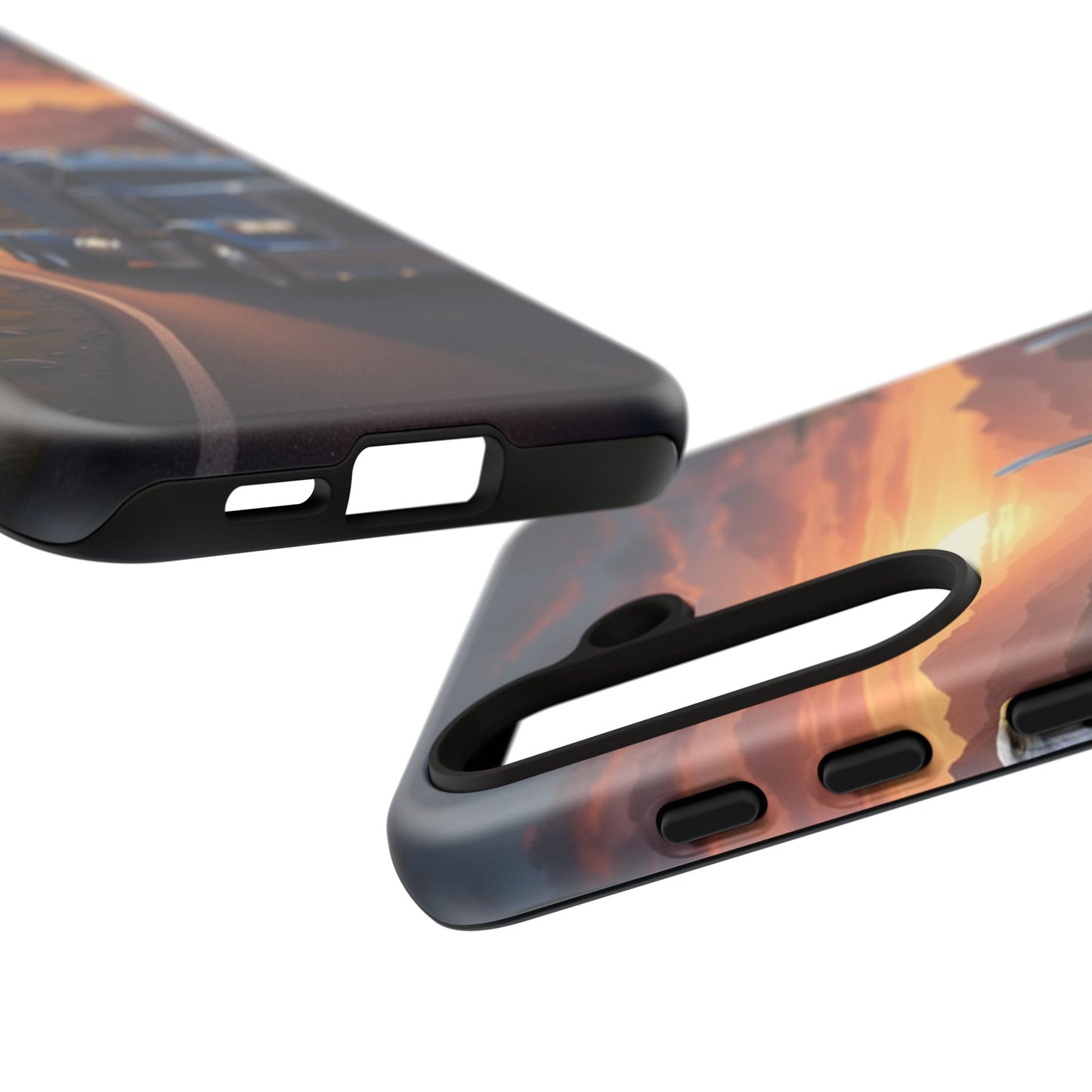 Semi Truck Sunset Phone Case | Trucker Gift | Diesel Truck Highway Road iPhone & Samsung Tough Protective Case