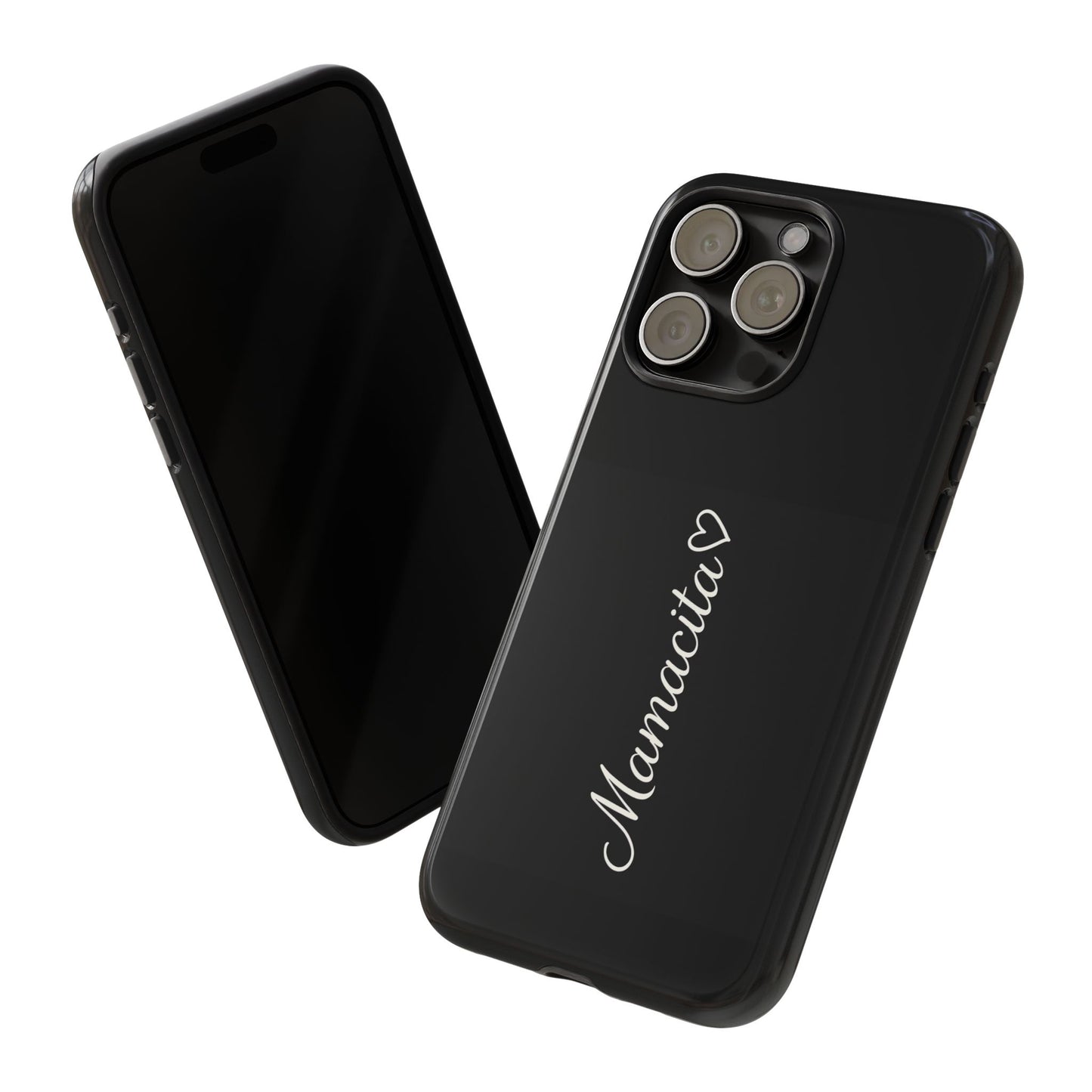 Mamacita Script Phone Case | Minimal Black Tough Case | Sleek Aesthetic Cover