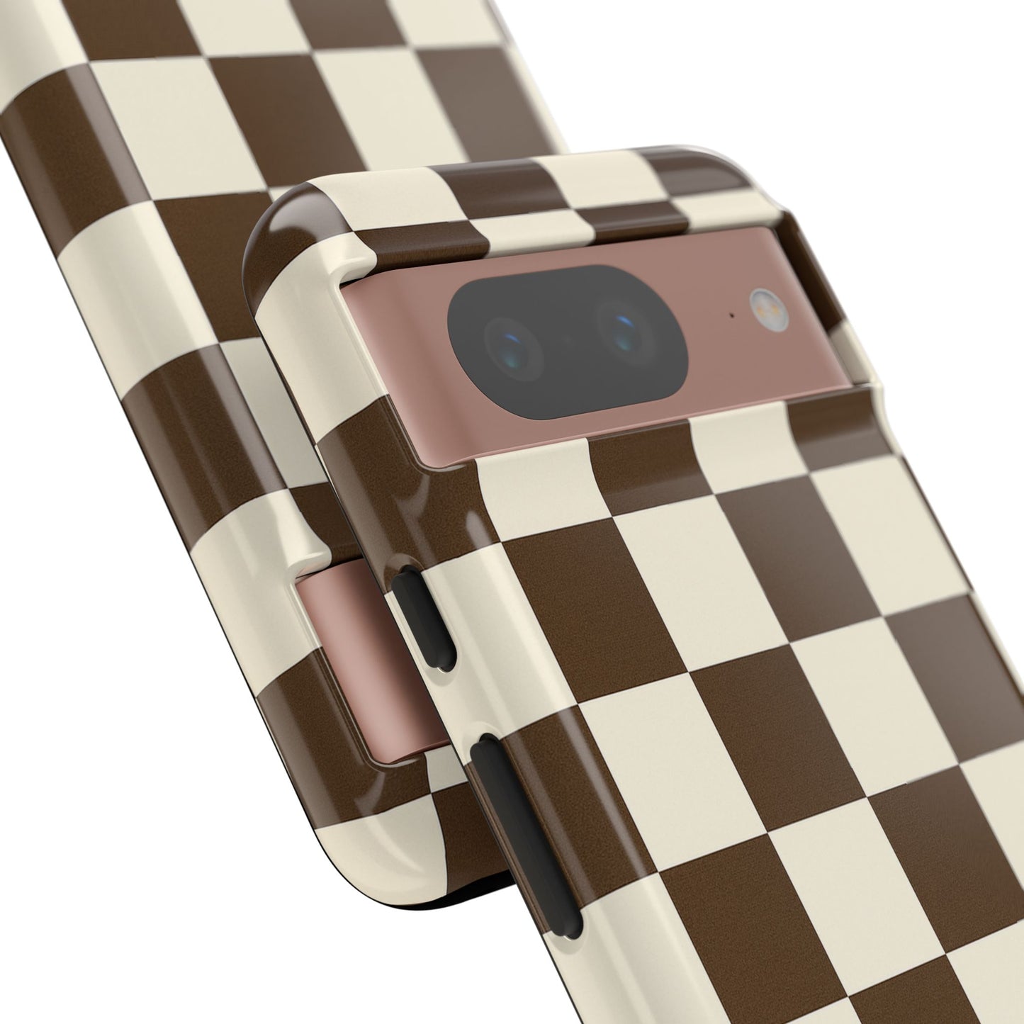 Mocha Checkerboard Phone Case | Neutral Aesthetic Tough Case