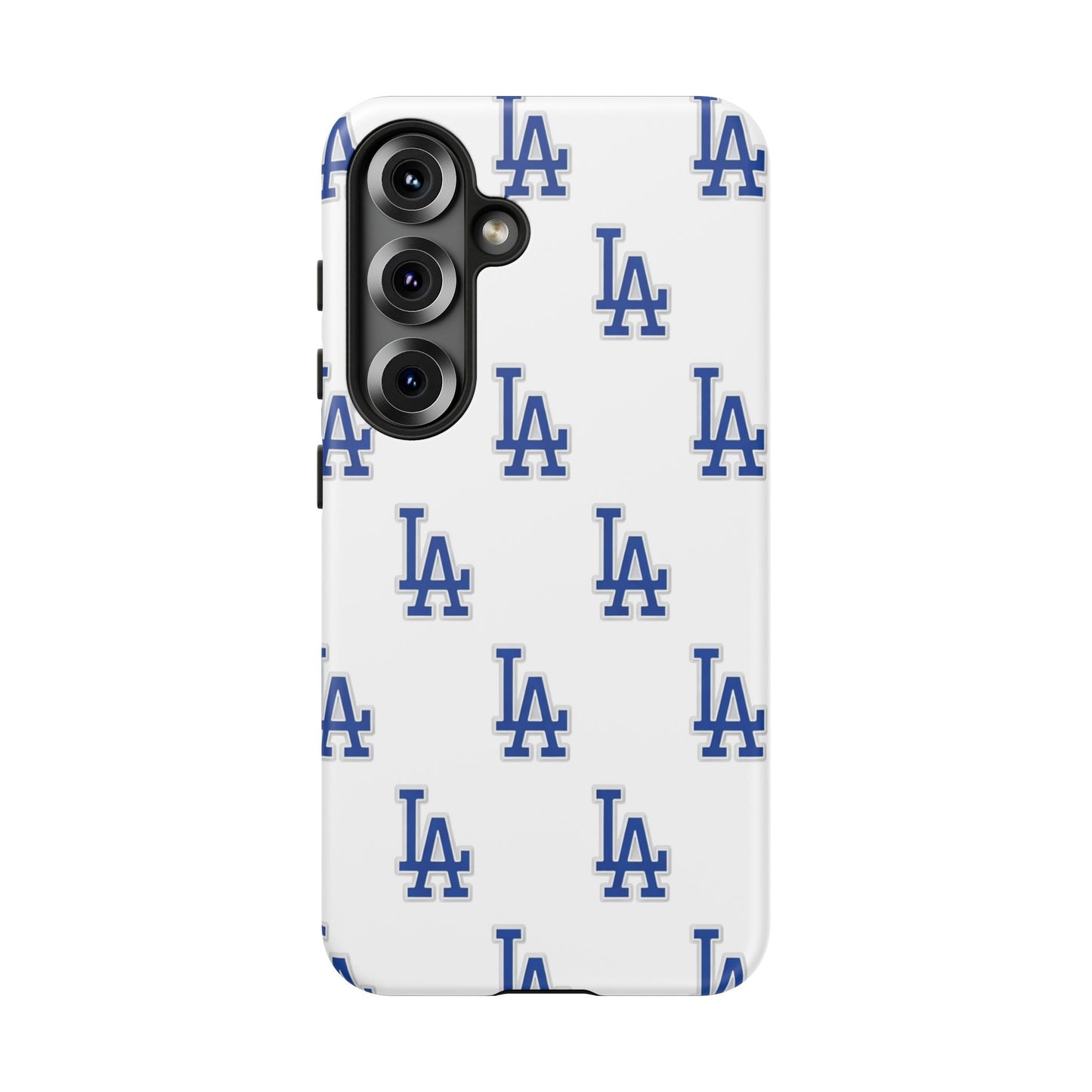 Blue LA Monogram Pattern Phone Case | Minimal Baseball Inspired Tough Cover