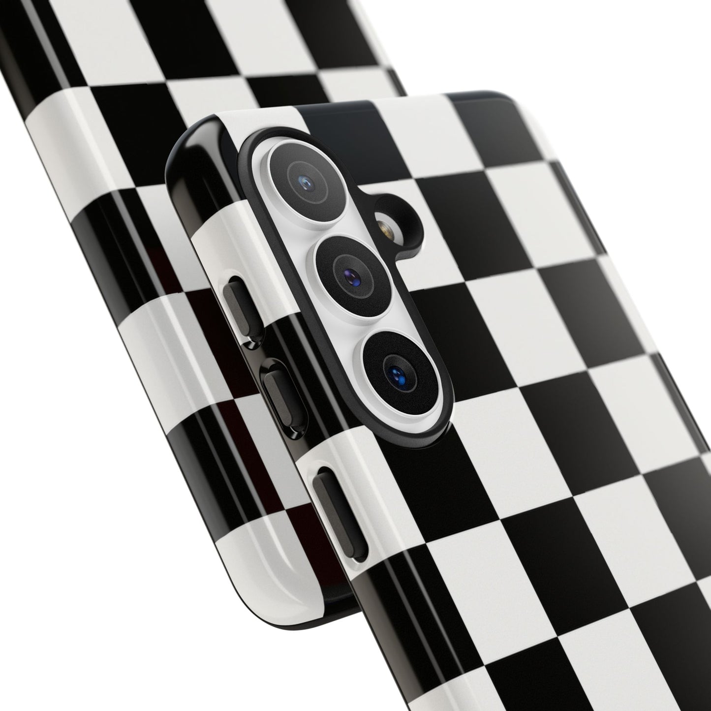Black & White Checkerboard Phone Case – Classic Aesthetic Tough Protective Case for Iphone, Samsung Galaxy and Pixel