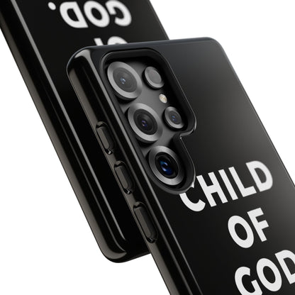 Child of God Phone Case Christian Black Aesthetic Cross Tough Cover