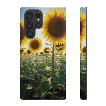 Sunflower Field Phone Case | Golden Hour Floral Aesthetic | Bright Summer Tough Case