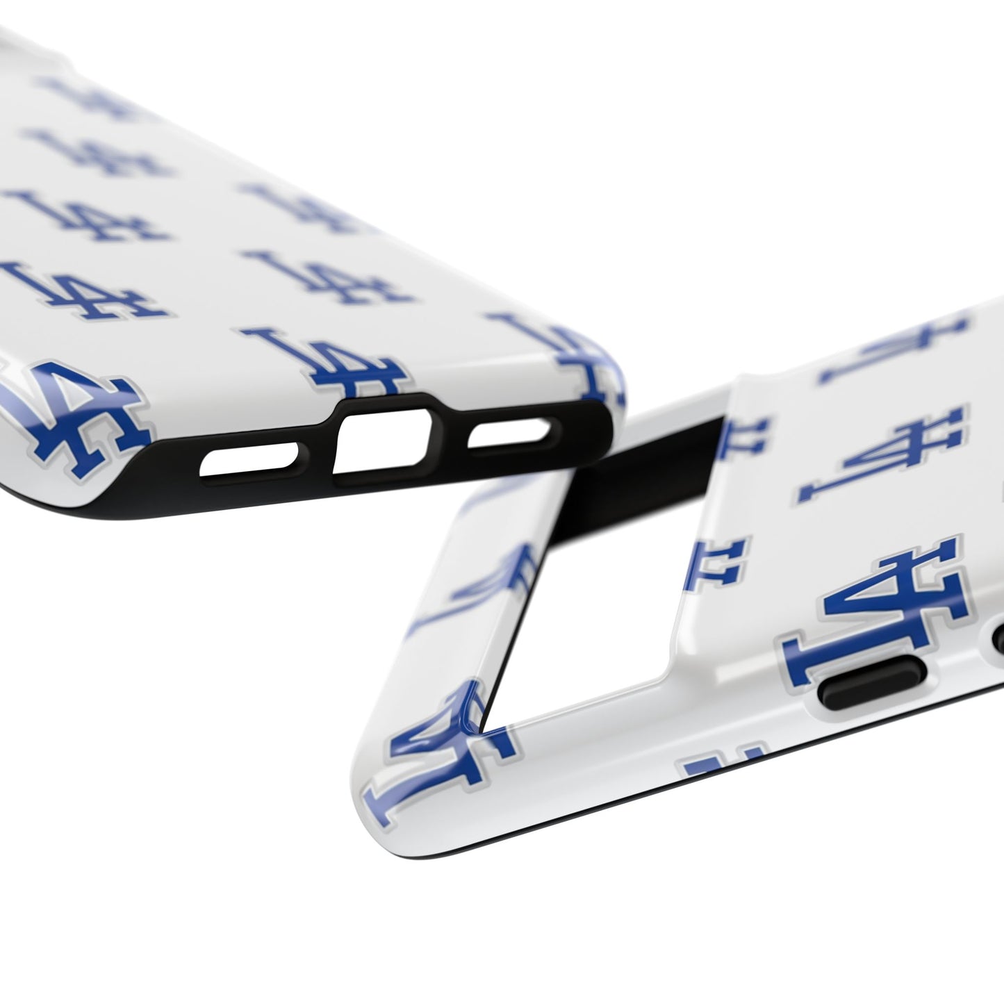 Blue LA Monogram Pattern Phone Case | Minimal Baseball Inspired Tough Cover