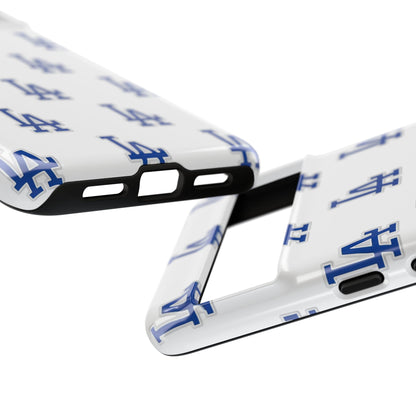 Blue LA Monogram Pattern Phone Case | Minimal Baseball Inspired Tough Cover