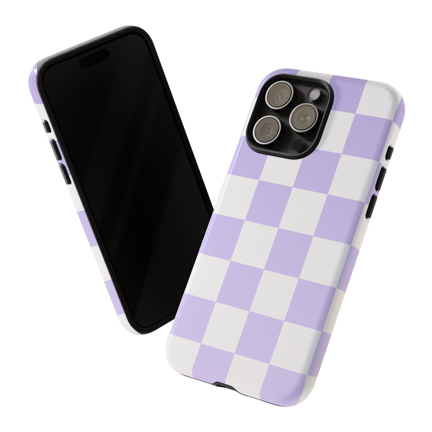 Lavender Checkerboard Phone Case | Pastel Aesthetic Checkered iPhone & Samsung Tough Case
