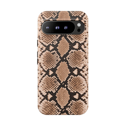 Snake Print Phone Case – Brown Python Pattern Slim Protective Cover for Iphone, Samsung Galaxy and Pixel