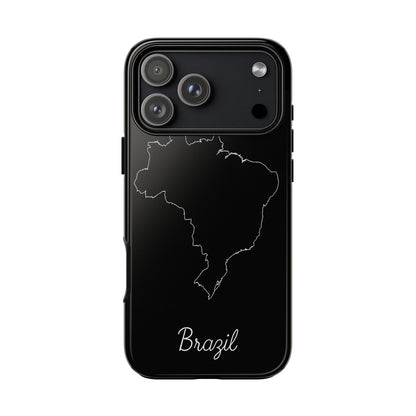 Brazil Outline Phone Case – Minimal Country Map Tough Case (iPhone, Samsung, Pixel)