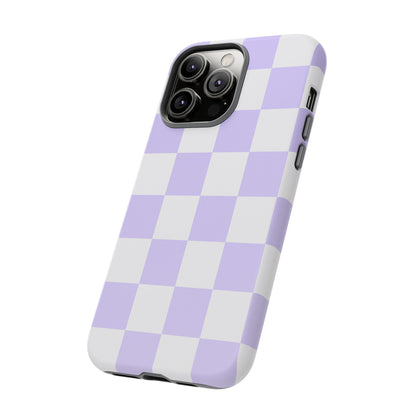Lavender Checkerboard Phone Case | Pastel Aesthetic Checkered iPhone & Samsung Tough Case