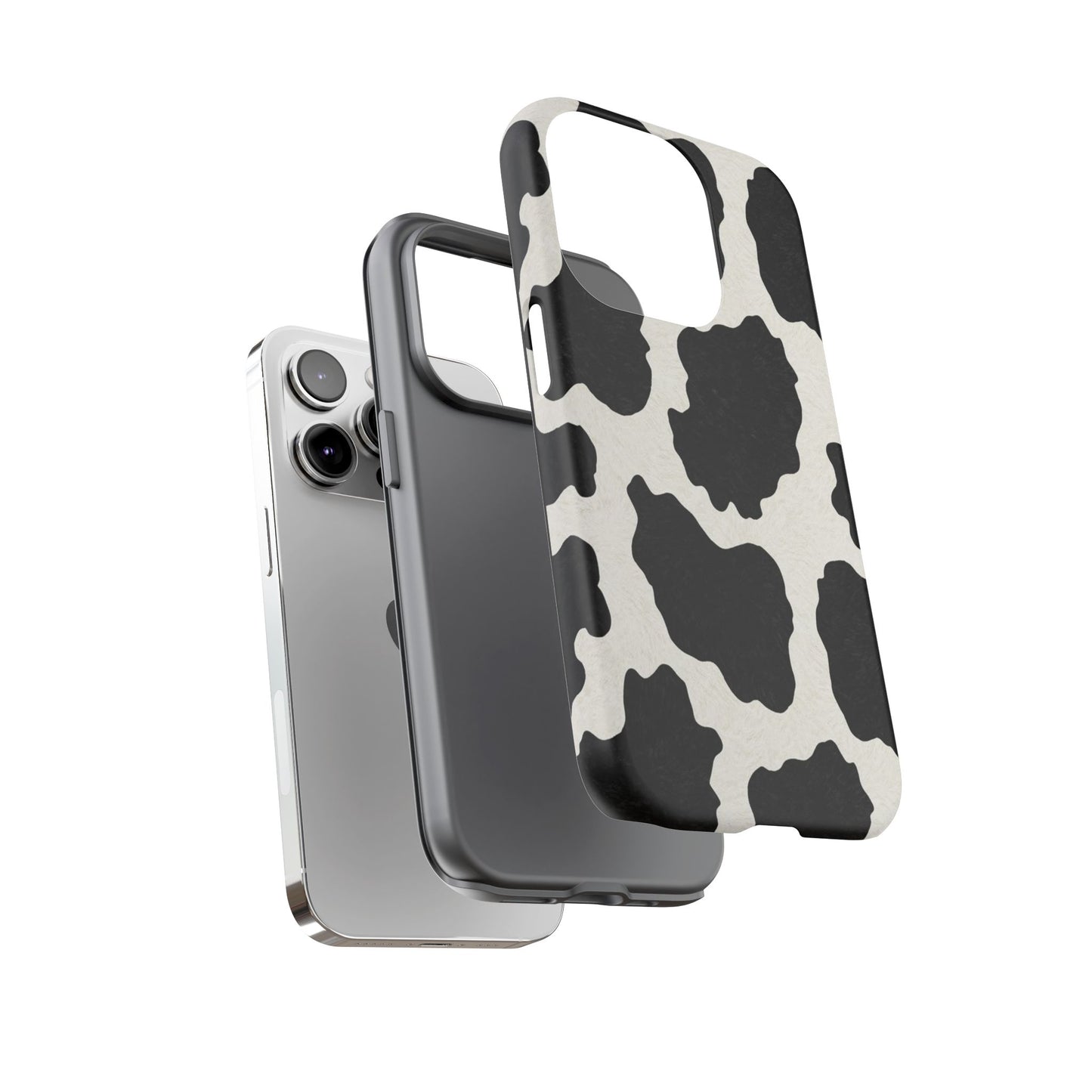 Black & White Cow Print Phone Case | Aesthetic Tough Protective Case