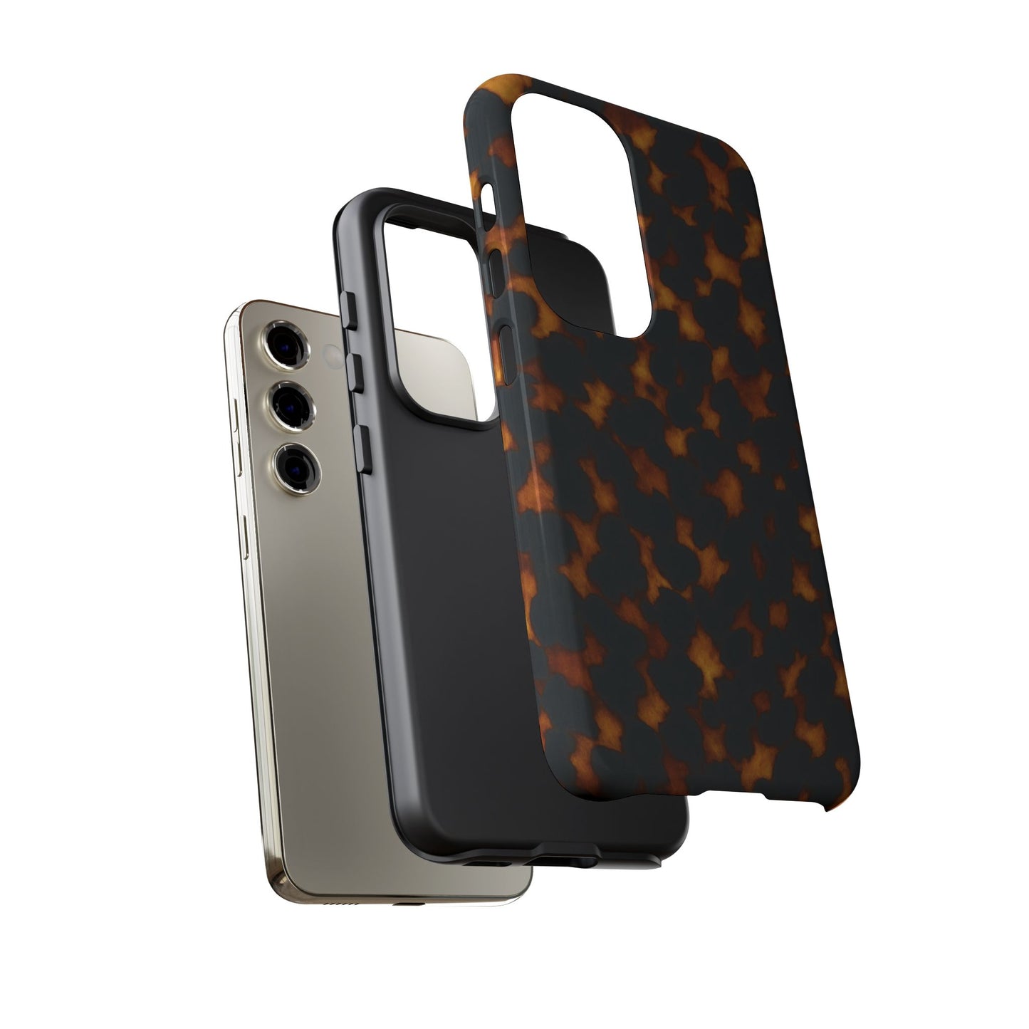 Tortoiseshell Pattern Tough Phone Case | Classic Leopard-Style Protective Cover