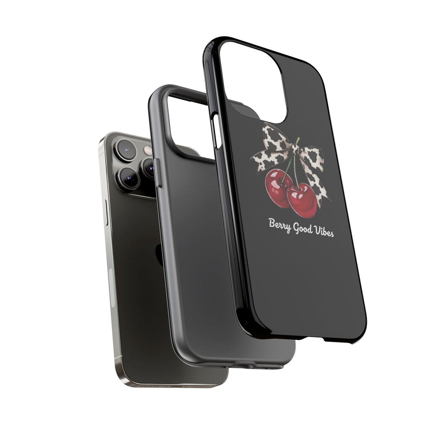Cherry Cow Print Phone Case | Coquette Bow Aesthetic iPhone & Samsung Tough Case